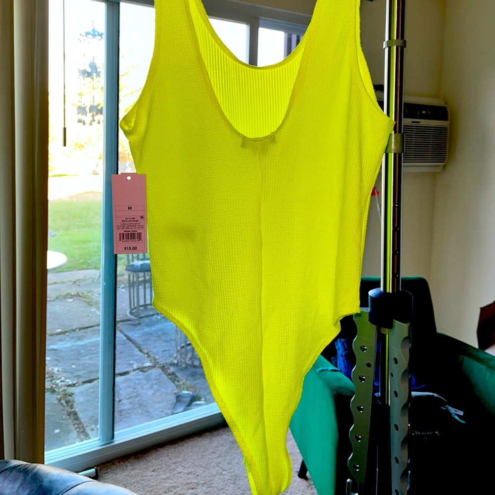 WILD FABLE NEON YELLOW ONE PIECE SWIMSUIT
